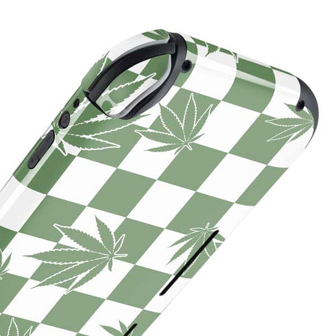 Marijuana Green Checkered Nintendo Switch Lite Skin